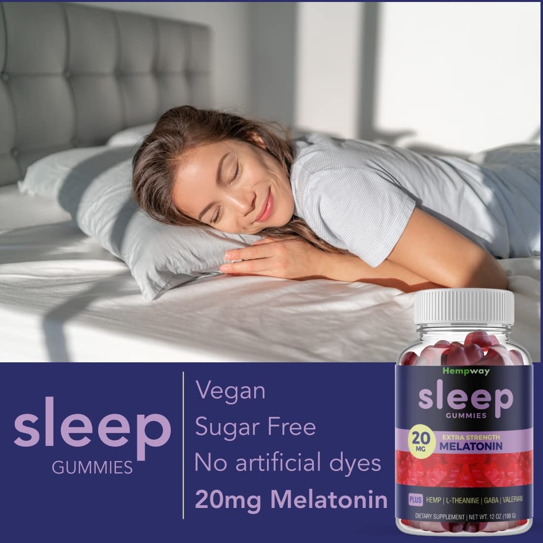 HEMPWAY Melatonin 20mg Gummy 60 Count