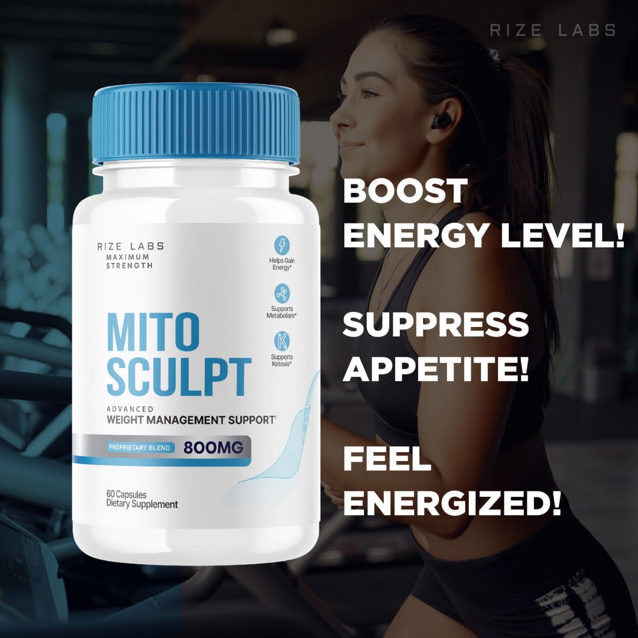 Rize Labs MitoSculpt Weight Loss Capsules, 180 Count