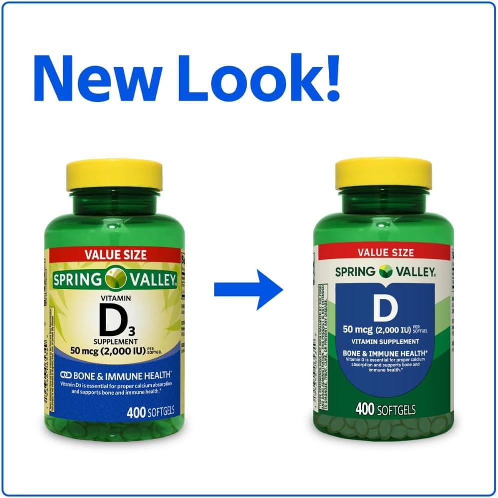 Generic Vitamin D3 50 mcg (2000IU) Softgel 400 Count
