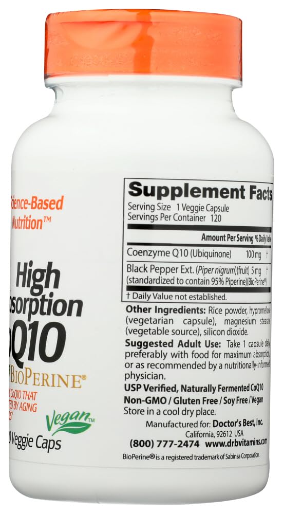 Doctor's Best High Absorption CoQ10 100 mg Softgels, 360 Count