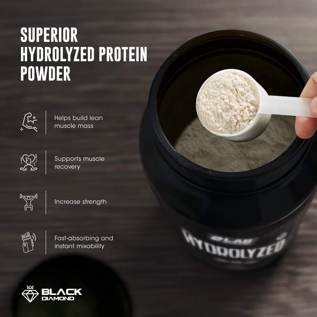 LAB NUTRITION 100% Hydrolyzed Whey Protein Isolate Powder, 80 Servings