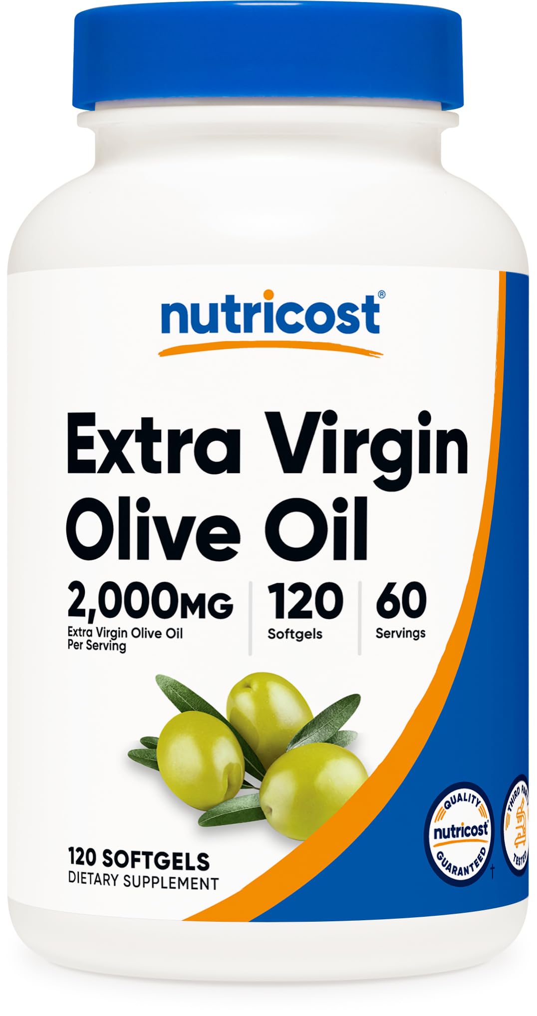 Nutricost Extra Virgin Olive Oil Supplement (2,000mg) Softgels, 120 Count