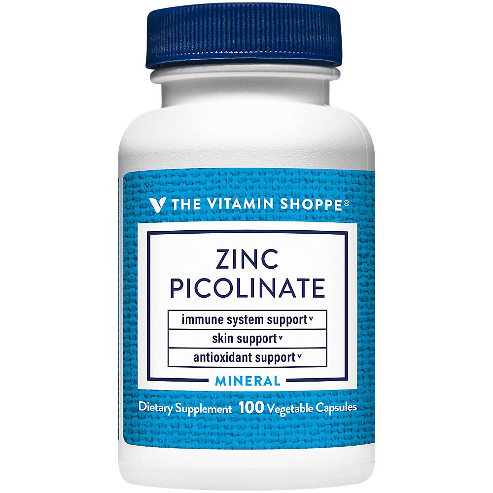 The Vitamin Shoppe Zinc Picolinate Vegetarian Capsules 100 Capsules
