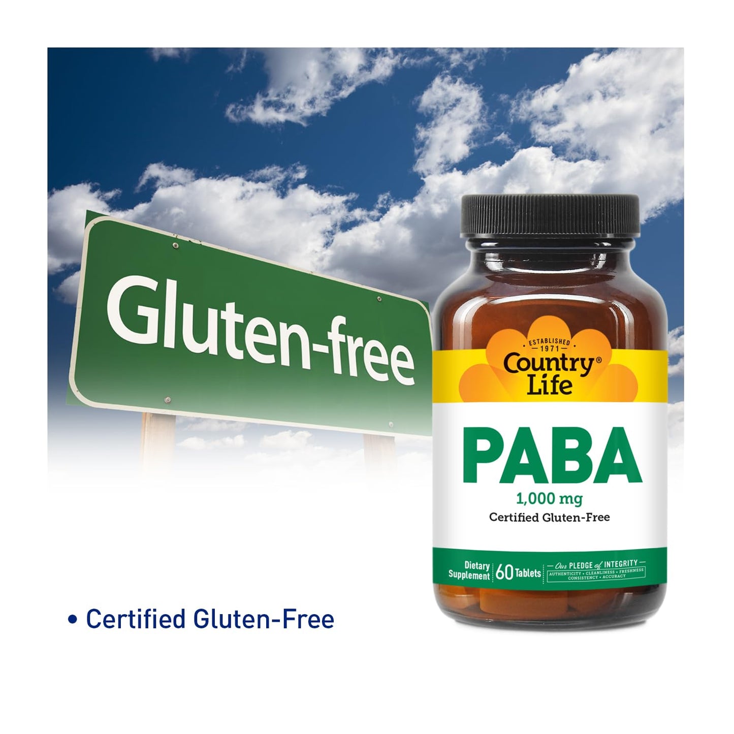 Country Life PABA 1000 mg Tablets, 60 Count