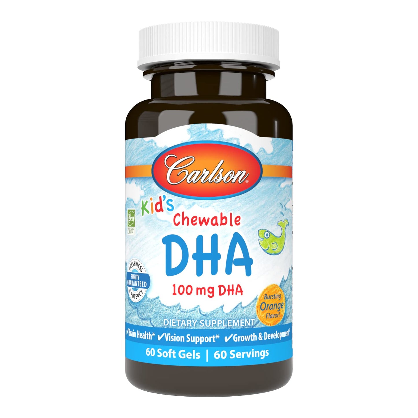 Carlson Kid's Chewable DHA Softgels, 60 Count