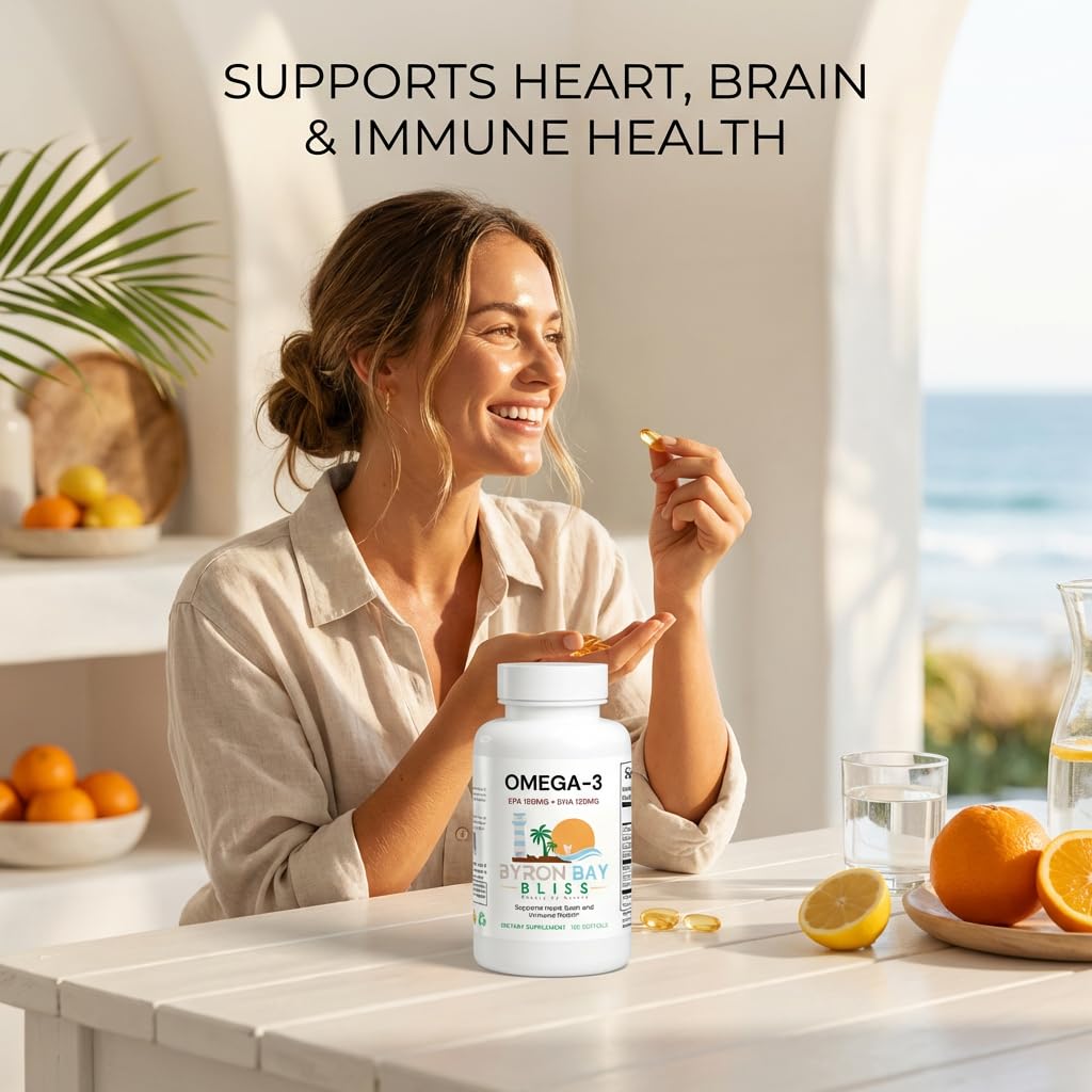 Byron Bay Bliss Omega-3 Fish Oil Softgels 100 Softgels