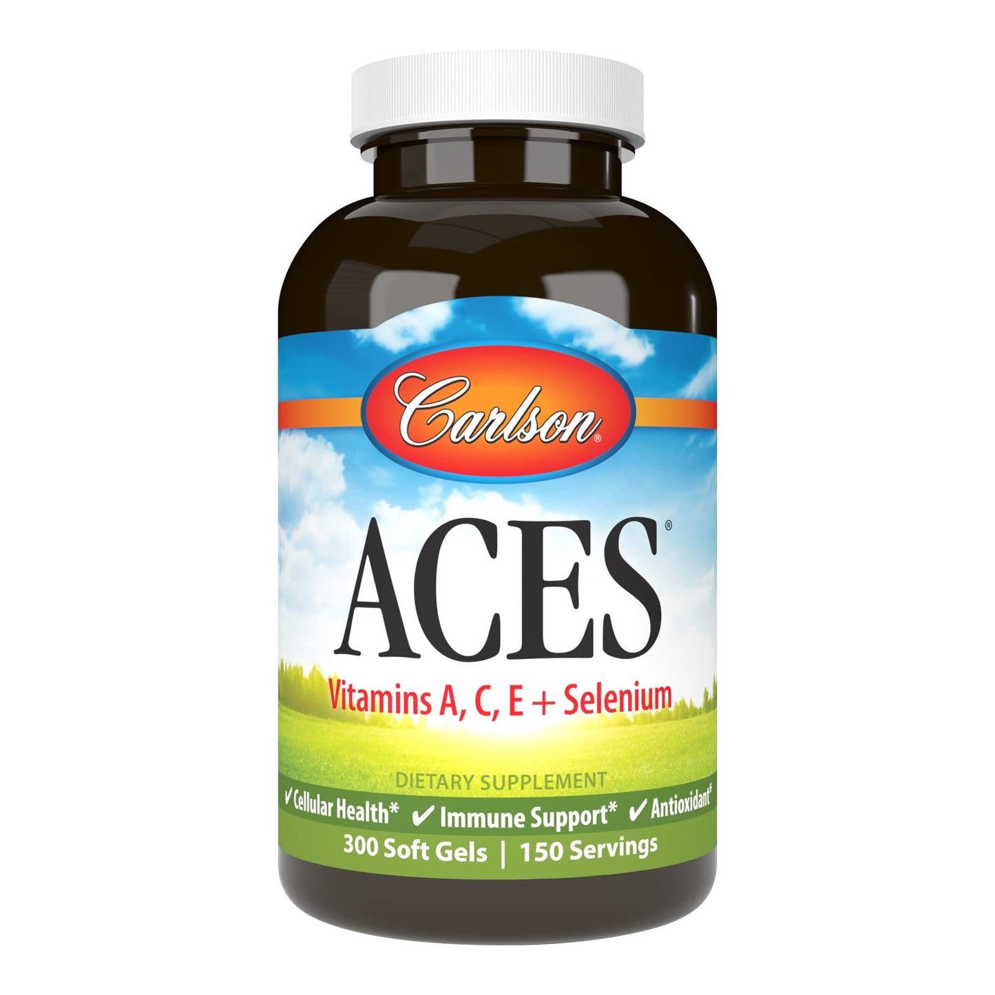 Carlson ACES Vitamins A, C, E + Selenium, Cellular Health & Immune Support, Antioxidant Softgels, 300