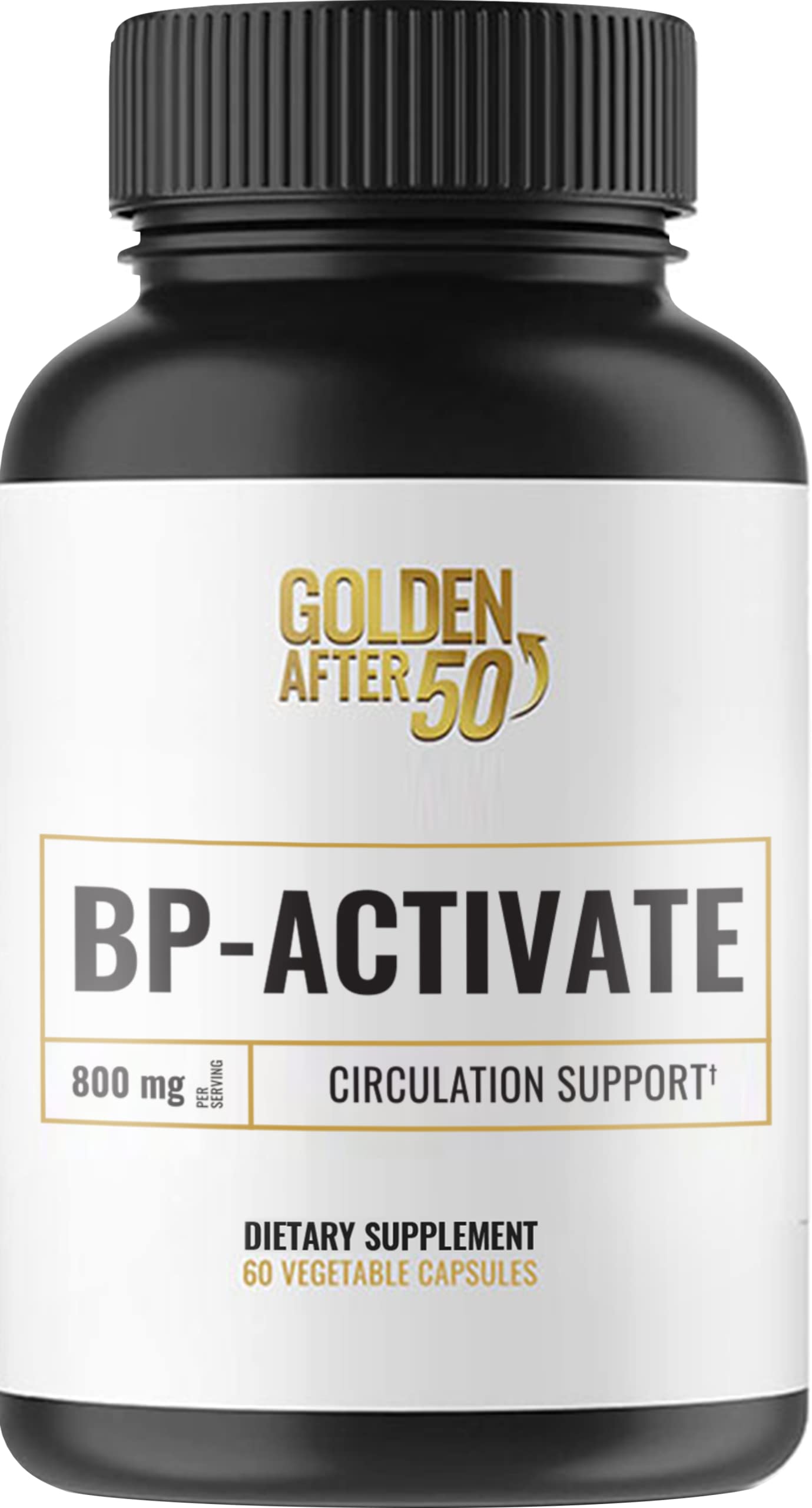 Golden After 50 BP-Activate Nitric Oxide Supplement with Essential Amino Acids - Blood Circulation and Heart Health Support Capsule, 1 Count