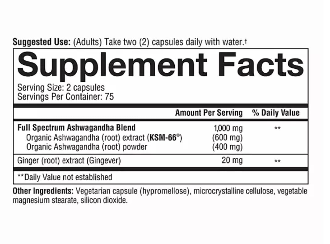 Youtheory Ashwagandha Capsule 150 Count