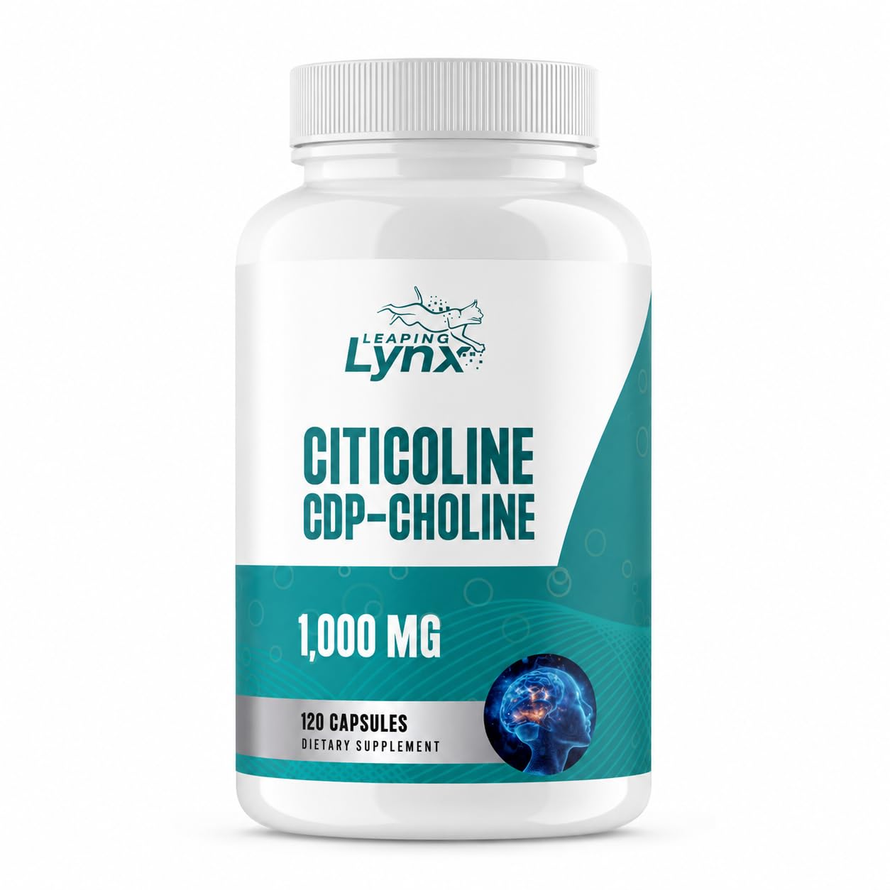 Leaping Lynx Citicoline 1000 mg (CDP Choline) Capsules, 120 Count