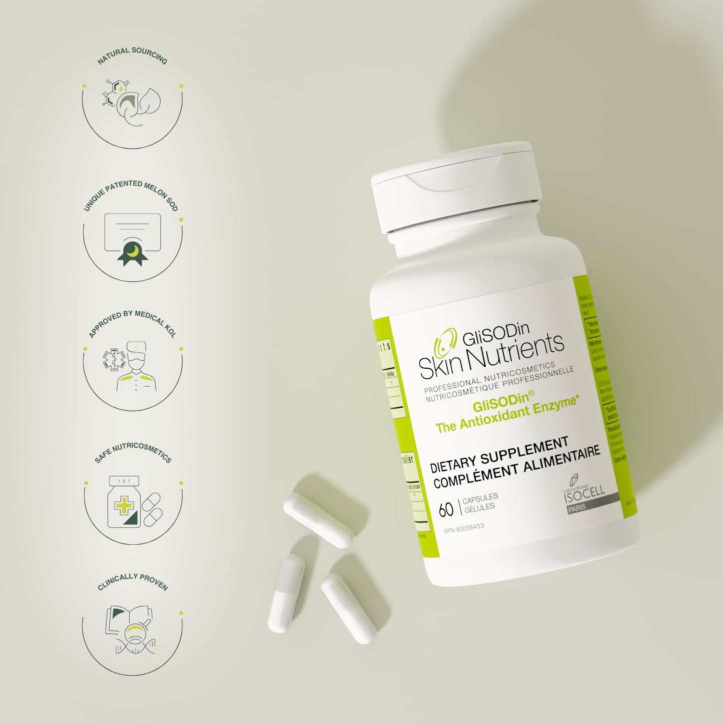 GliSODin Skin Nutrients The Antioxidant Enzyme 60 Capsules