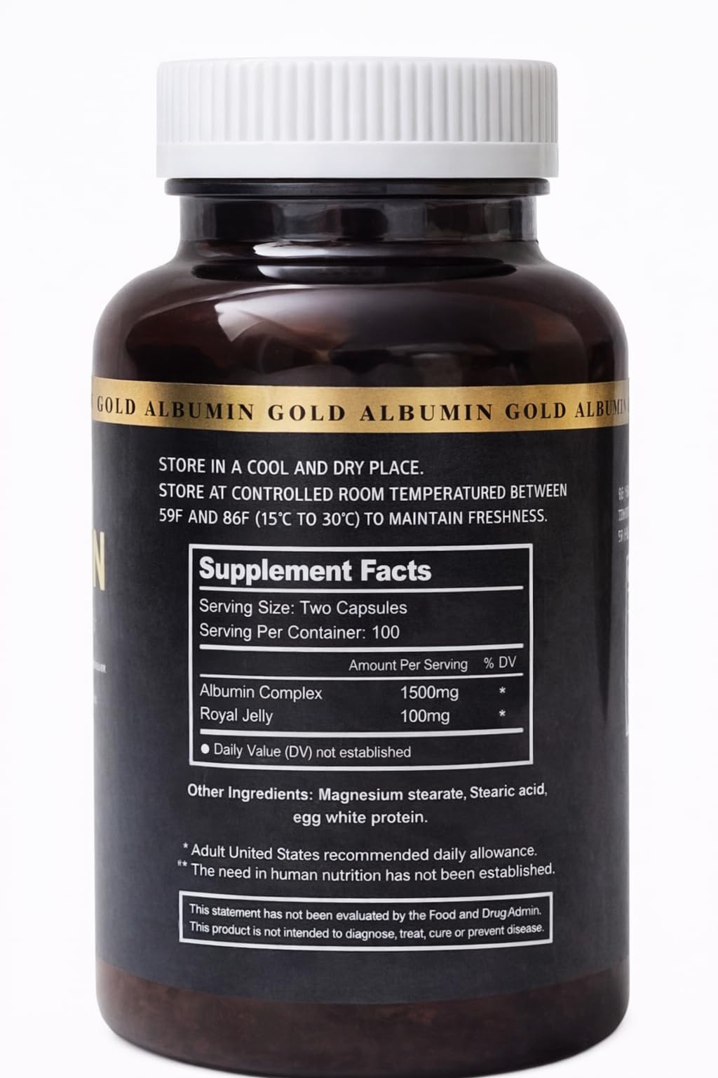 Nature-Bio Premium Albumin Gold 5000 Dietary Supplement Capsule, 100 Count
