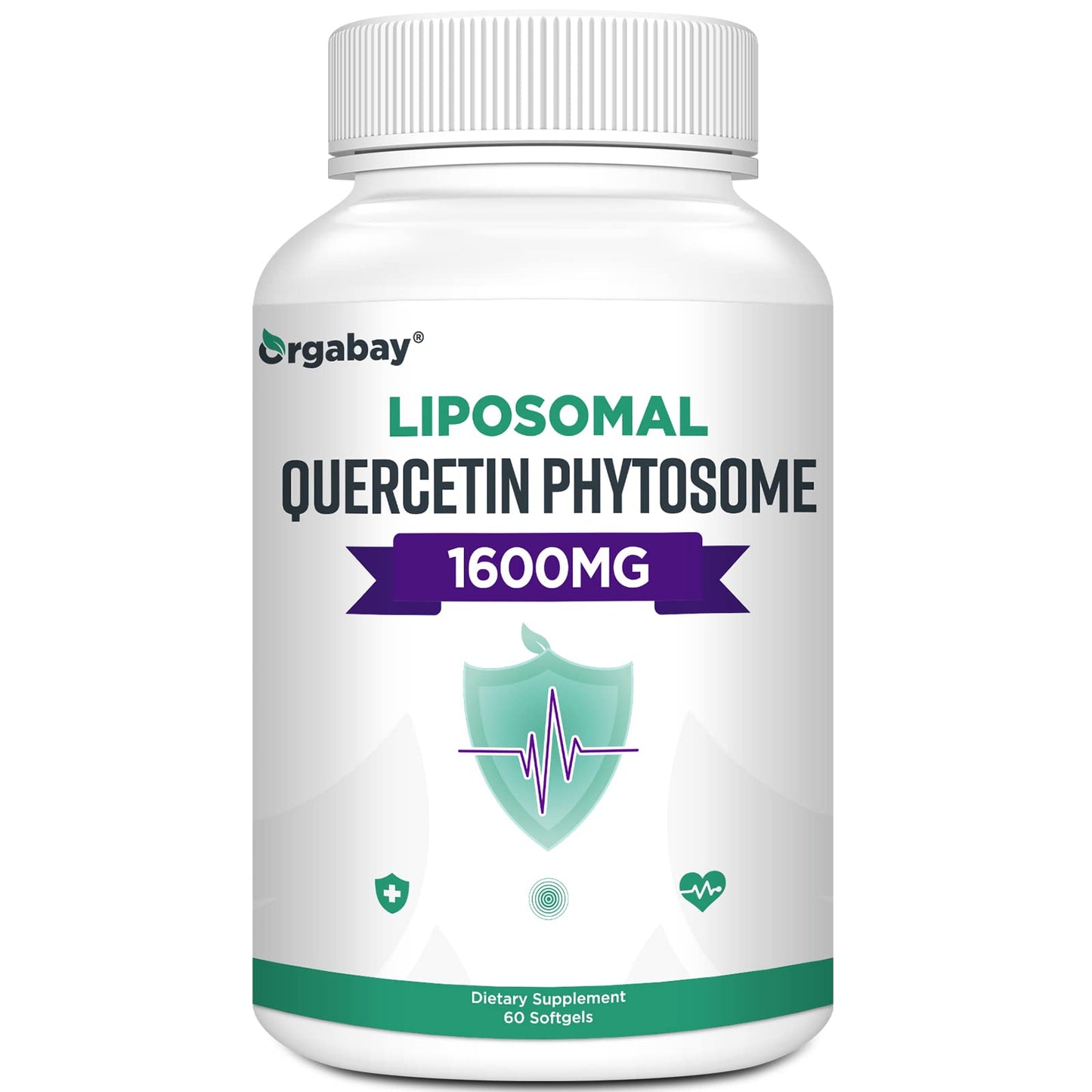 Orgabay Liposomal Quercetin Phytosome 1600 mg Softgels, 120 Count