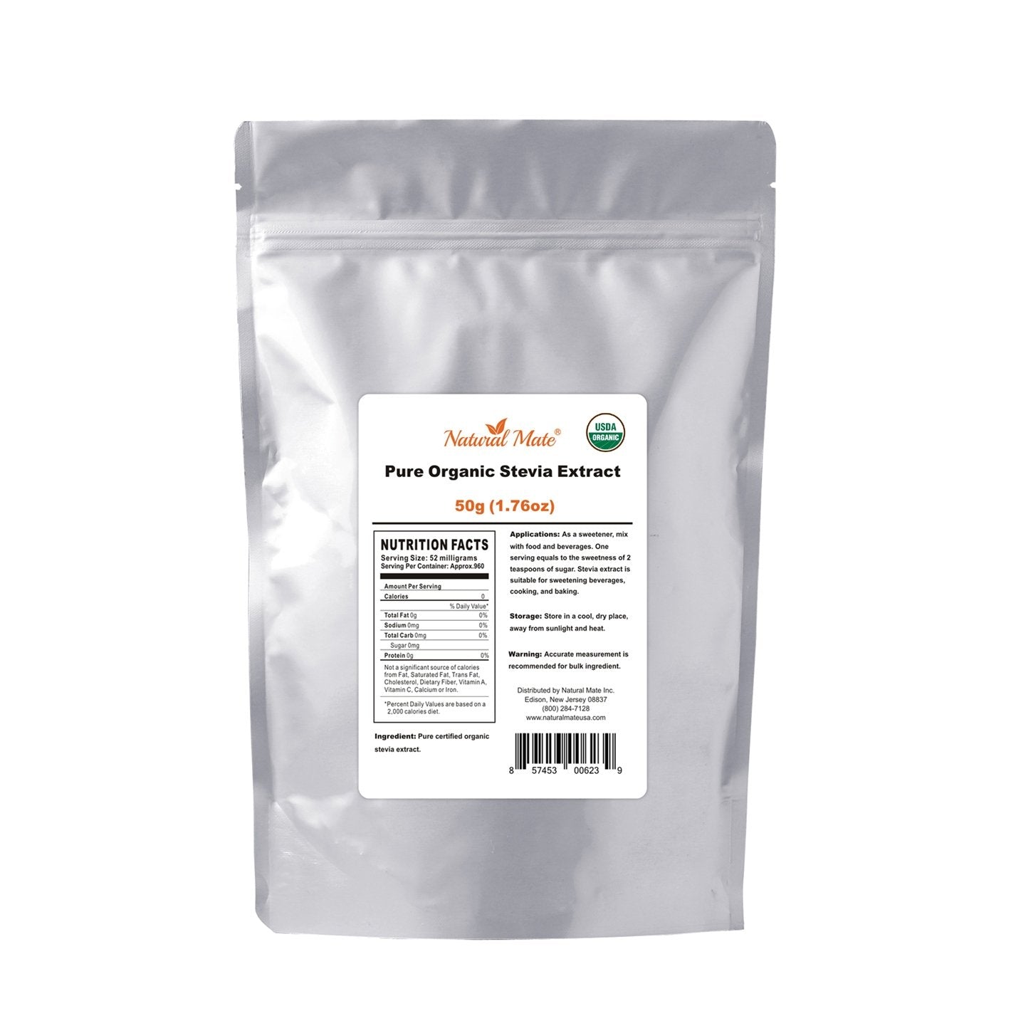 Natural Mate Pure Organic Stevia Powder 50 Gram