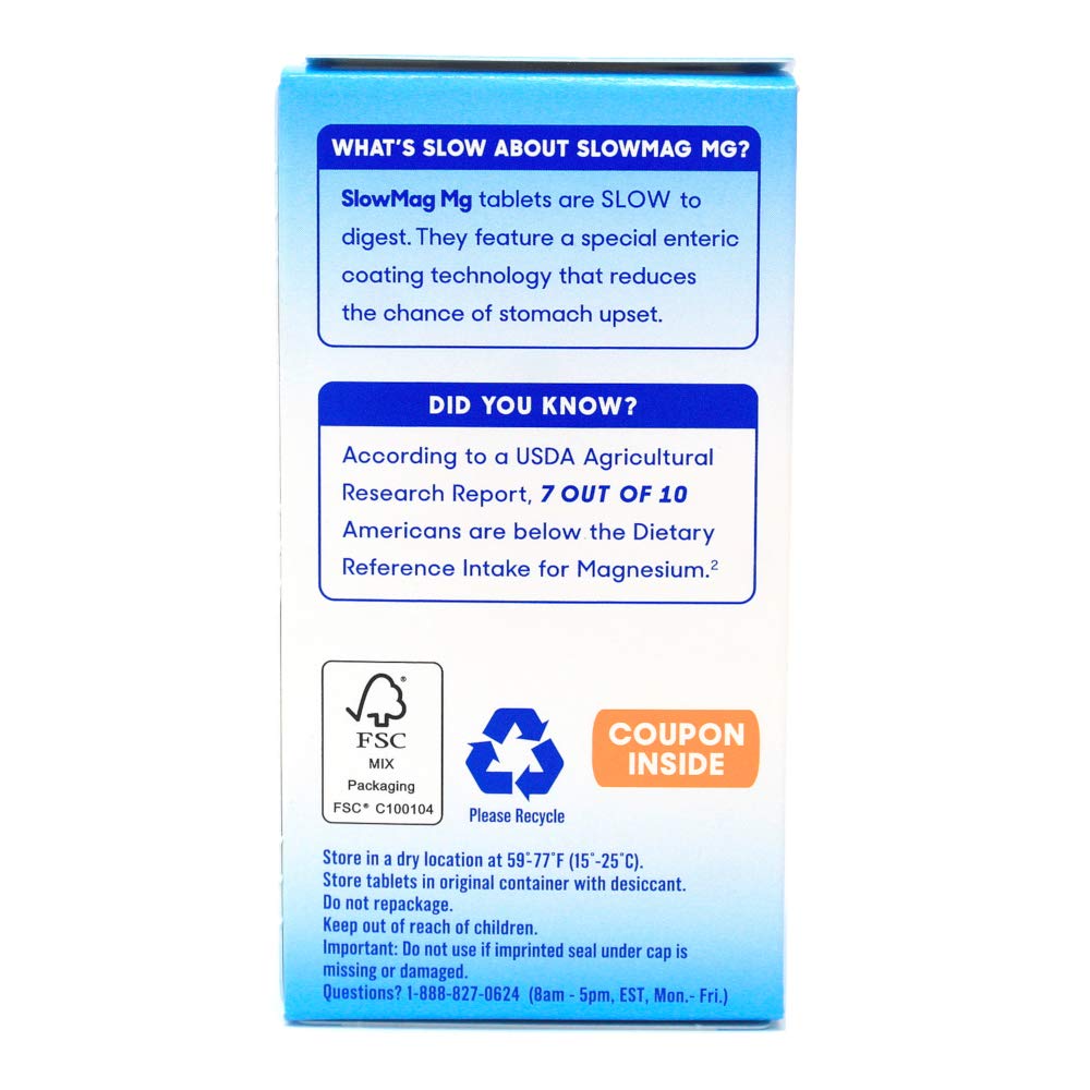 Slow Magnesium Chloride with Calcium Tablets, Enteric Coated, 60 Tablets