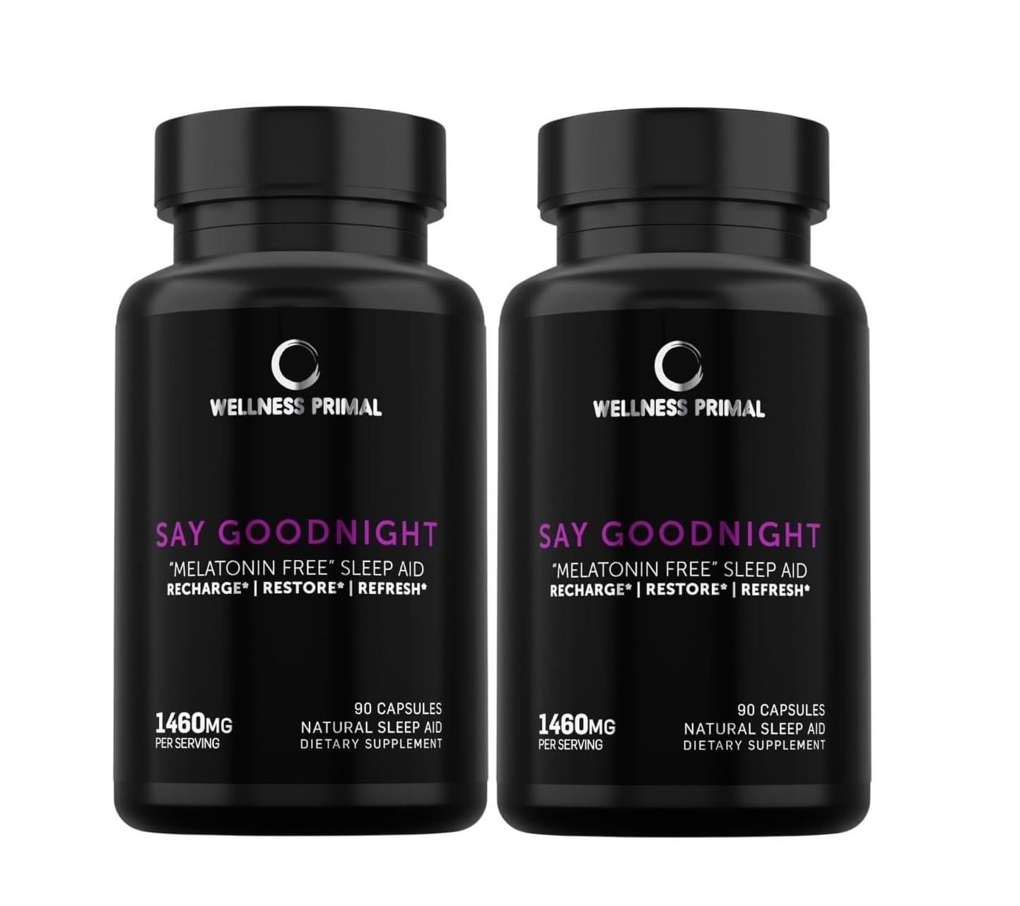 Wellness Primal Melatonin-Free Sleep Aid Supplement Capsules 90 Count