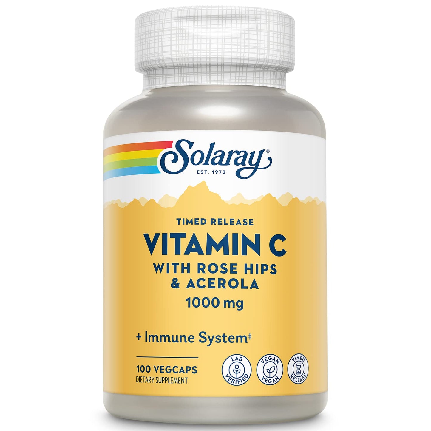 SOLARAY Vitamin C 1000mg Time Release Capsules 100 Capsules