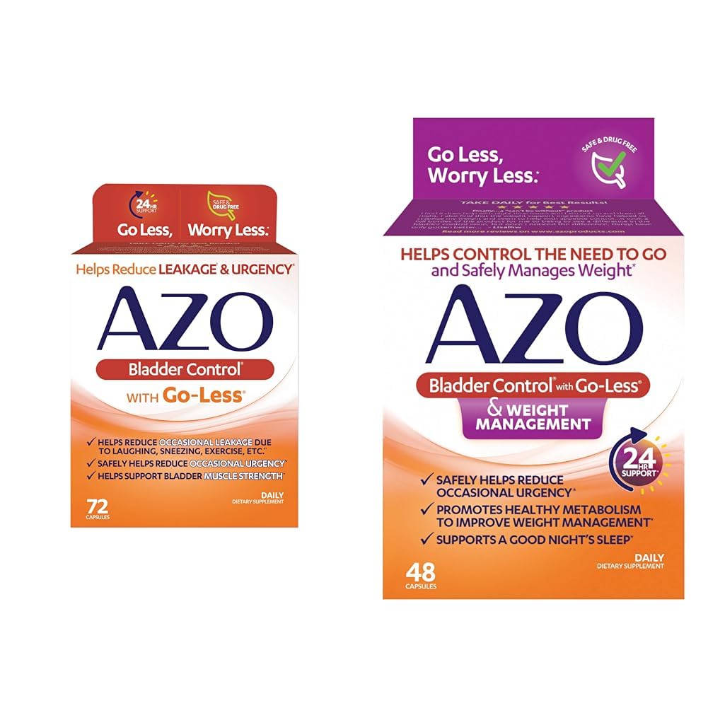 AZO Bladder Control with Go-Less Daily Supplement & Weight Management Dietary Supplement, 48 Capsules
