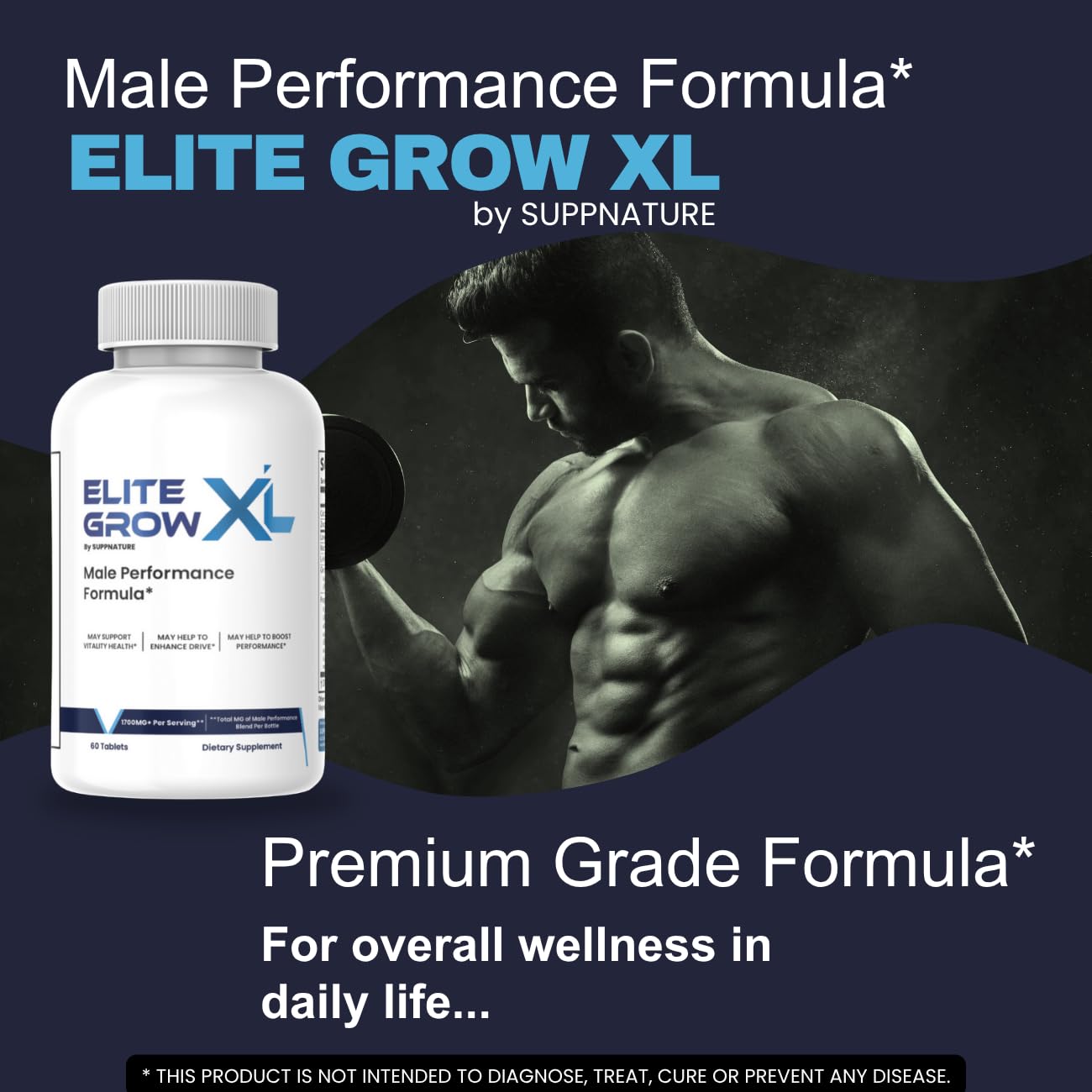SuppNature Elite Grow XL Tablets for Men 180 Count