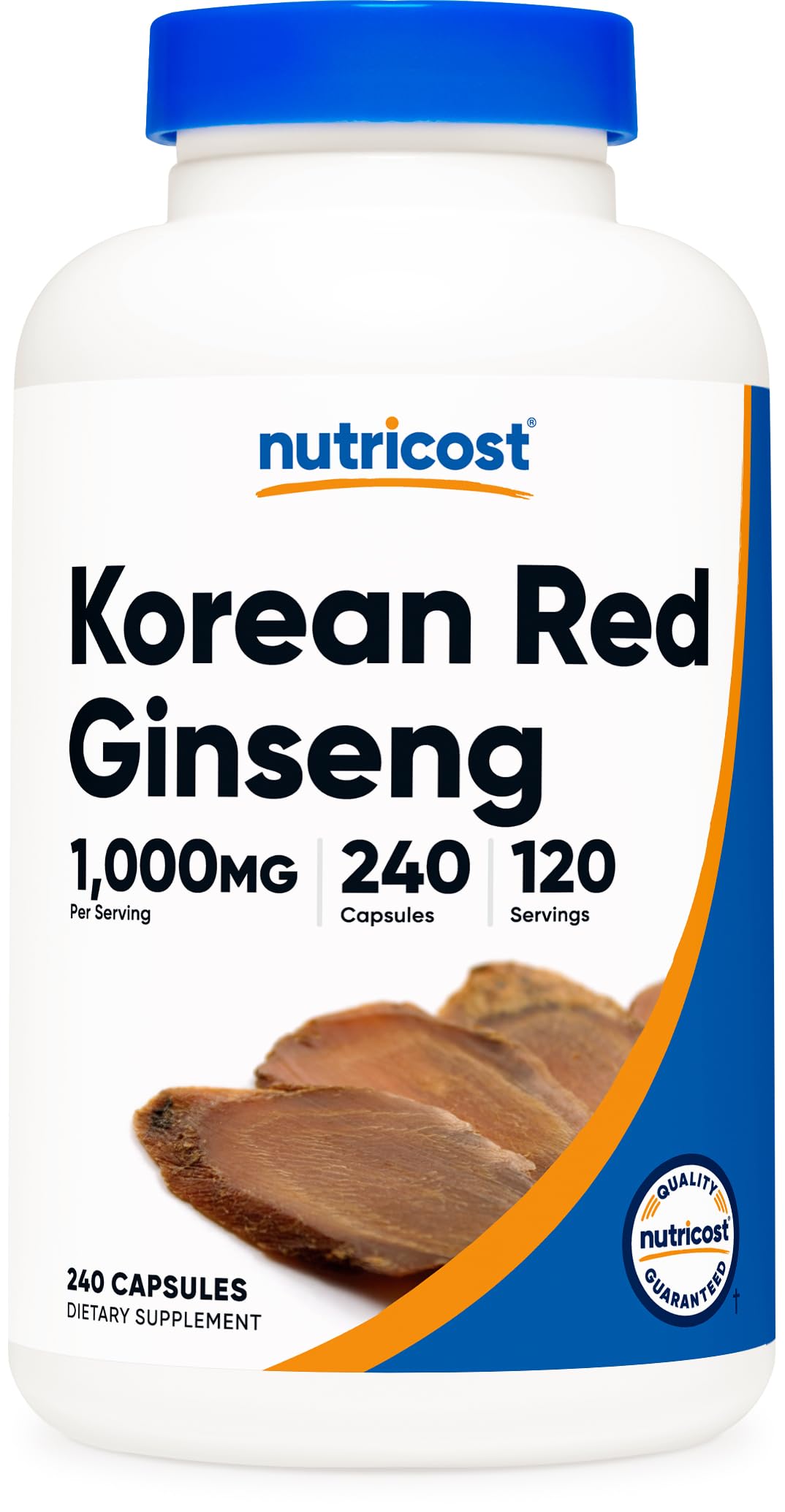 Nutricost Korean Panax Red Ginseng 1000mg Capsules, 240 Count