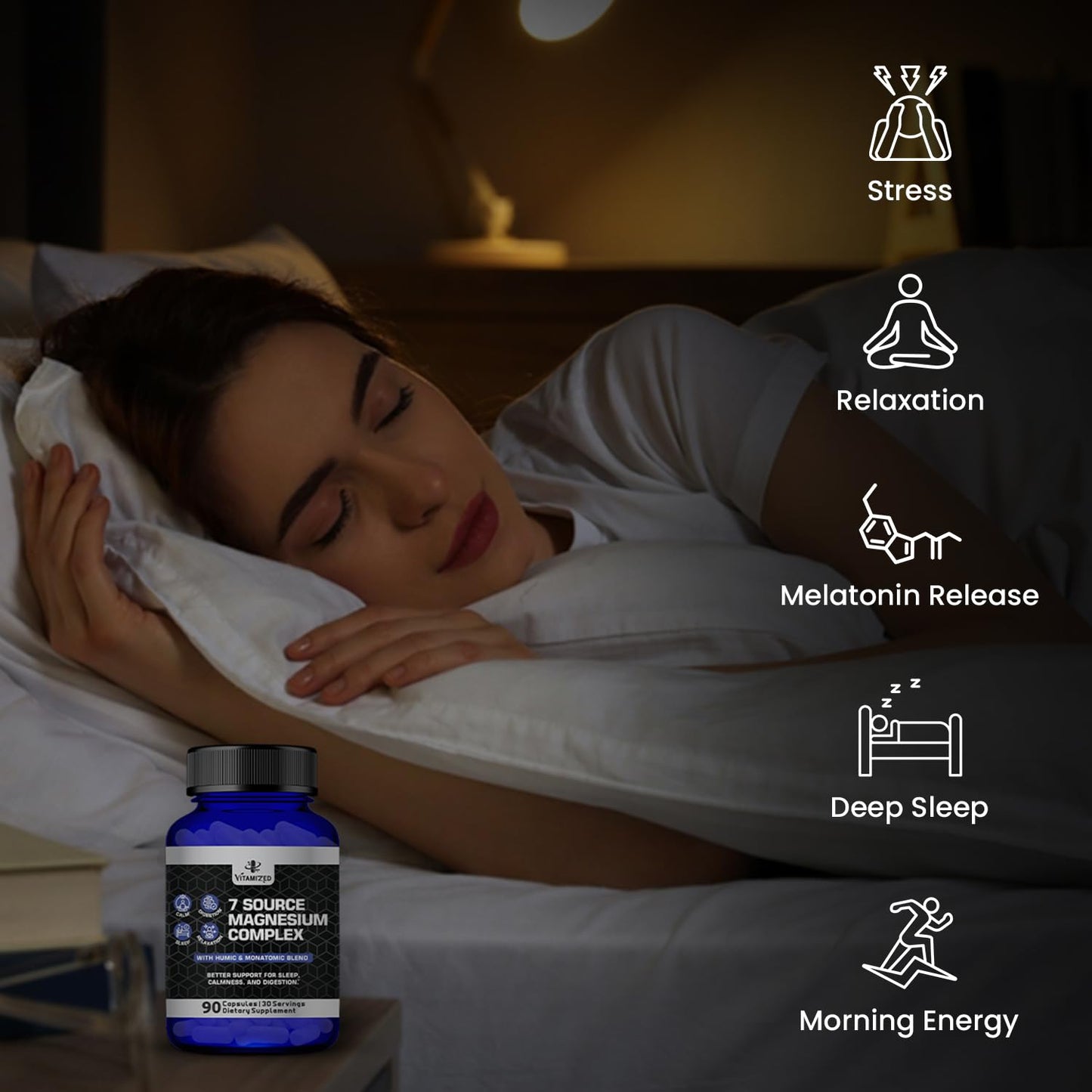 VITAMIZED 7-in-1 Magnesium Glycinate Complex Capsule, 90 Count