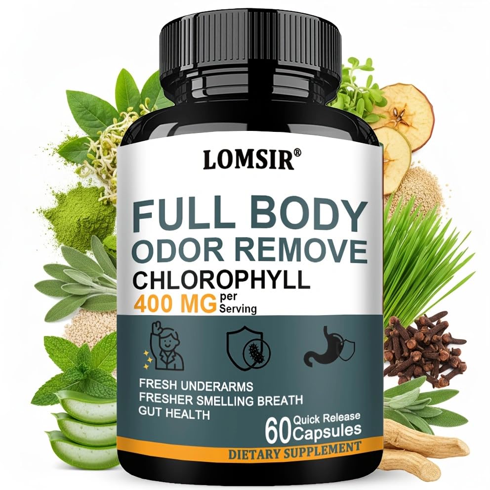LOMSIR Body Deodorizing Chlorophyll Capsules, 60 Count
