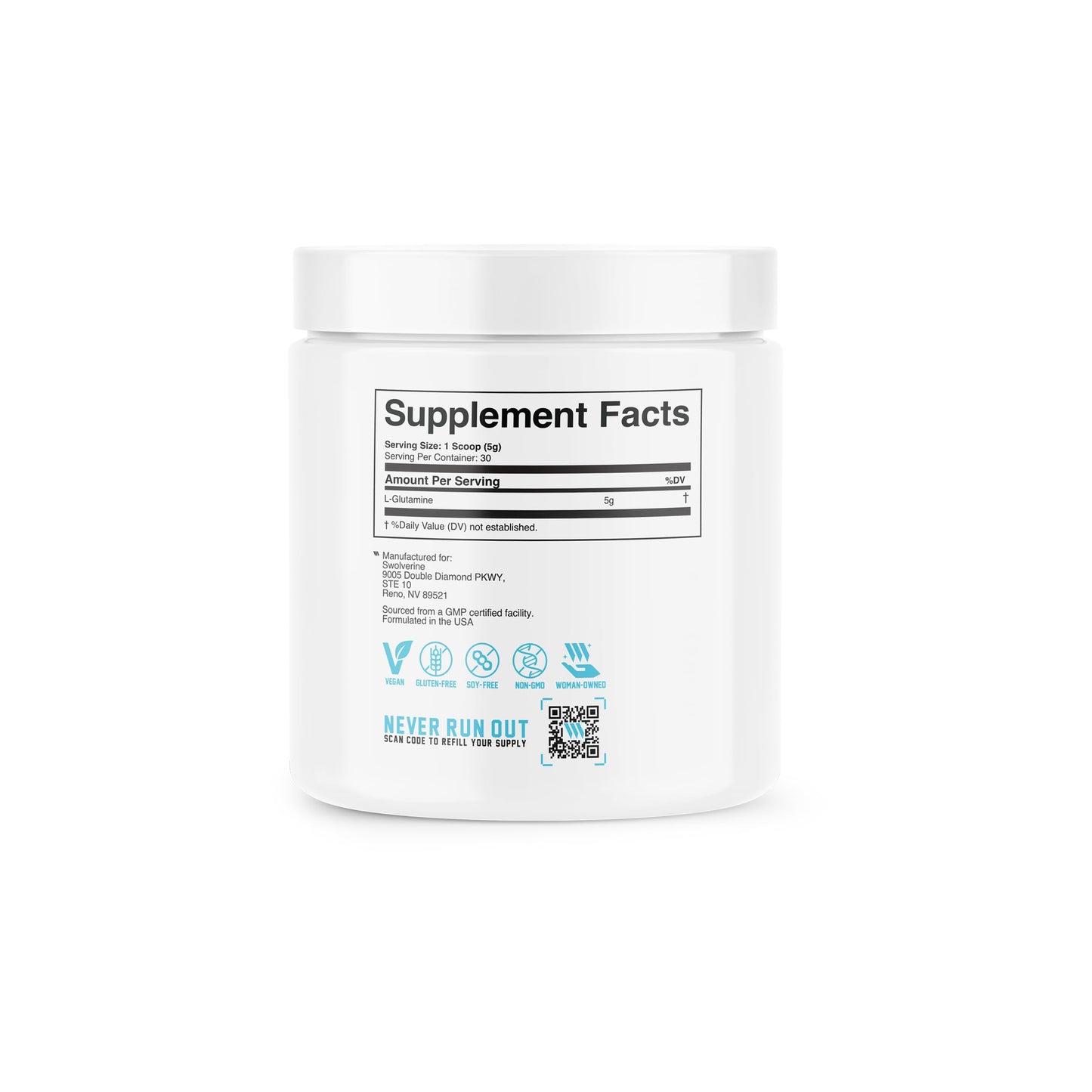 Swolverine L-Glutamine Capsules 30 Count