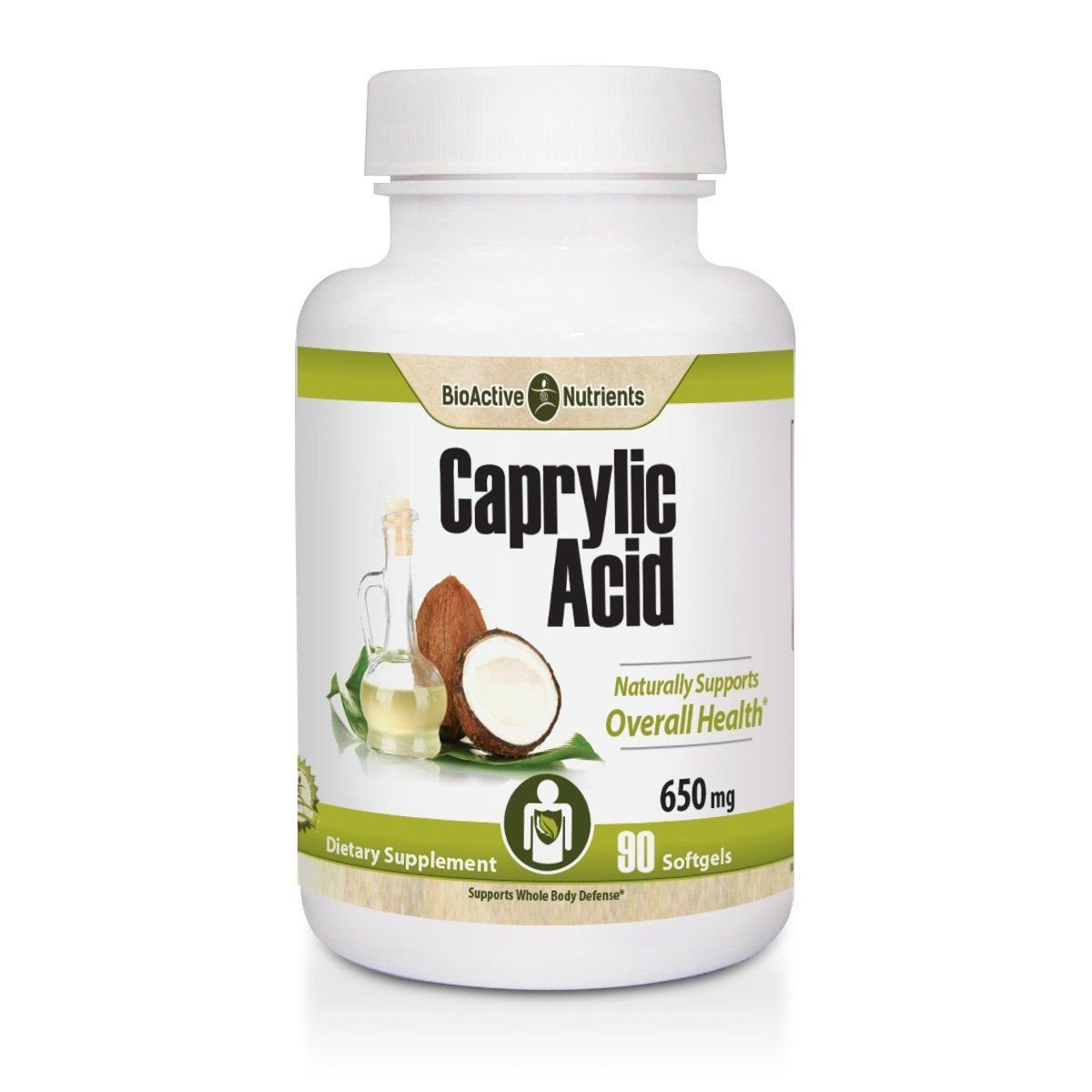BIOACTIVE NUTRIENTS Caprylic Acid 600mg Softgels, 100 Count