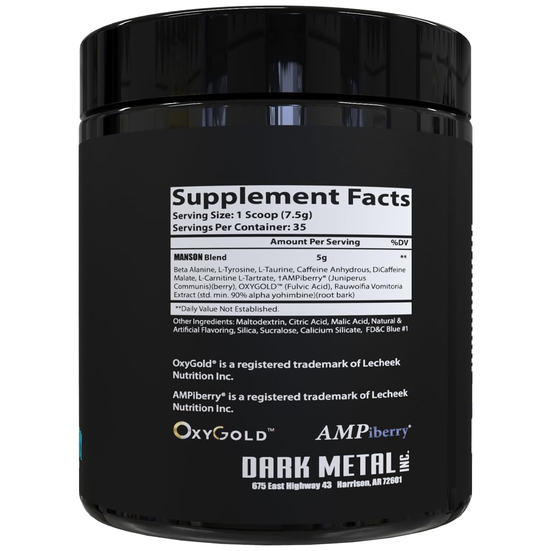 DARK METAL Manson High Stim Pre Workout Powder 0.75