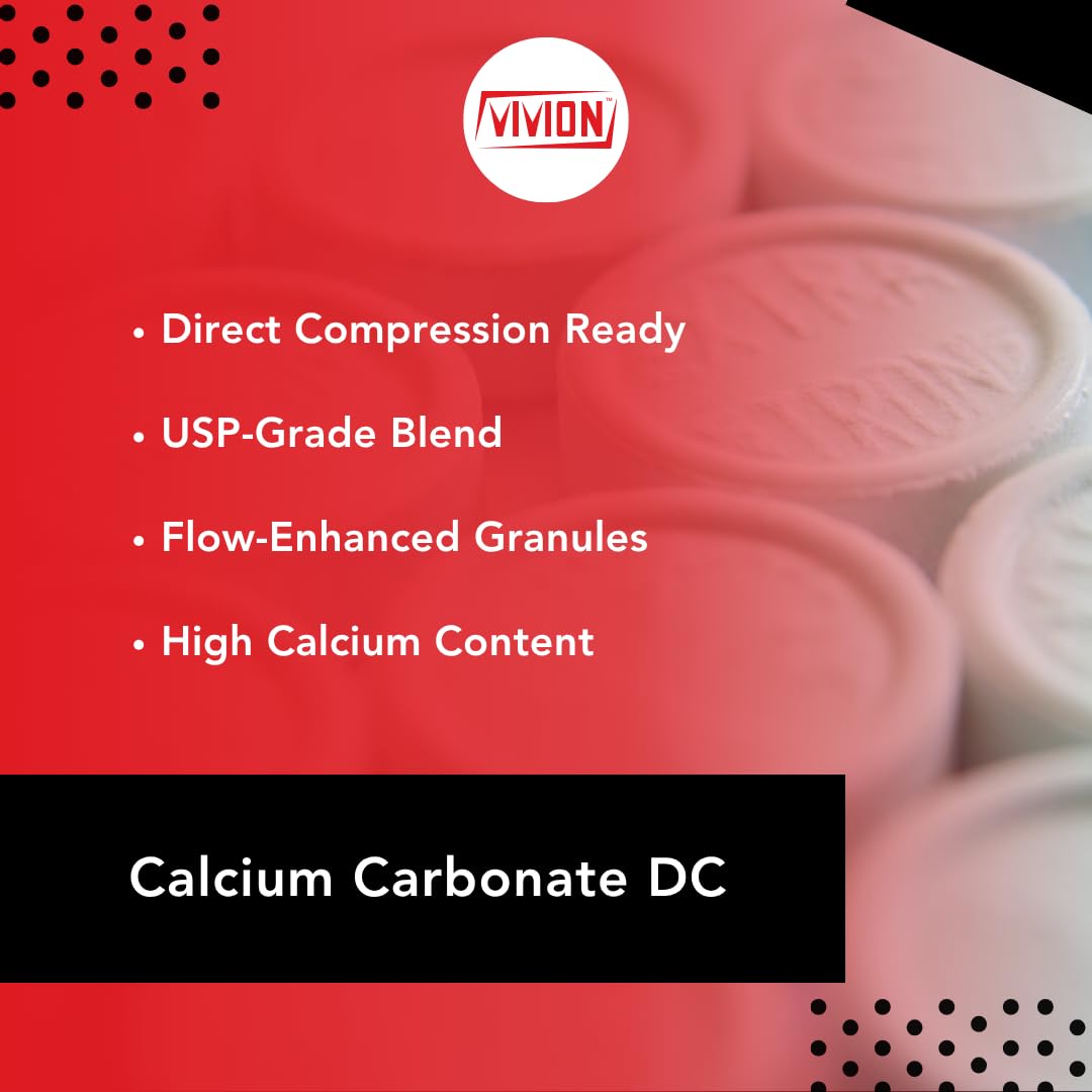 Vivion Calcium Carbonate DC Granular with Maltodextrin & Gum Arabic Powder, 2.2 lb