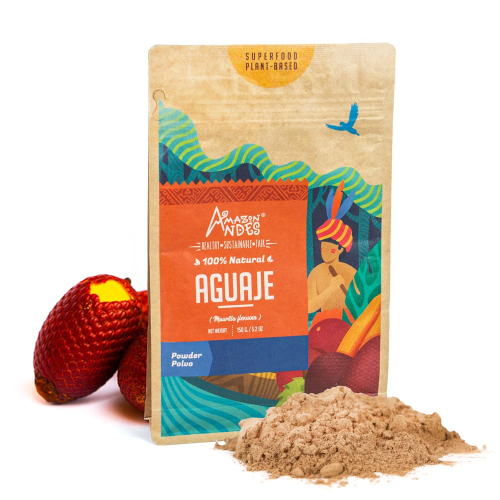 Amazon Andes Healthy Sustainable Fair Aguaje Fruit Powder 5.2 Ounce