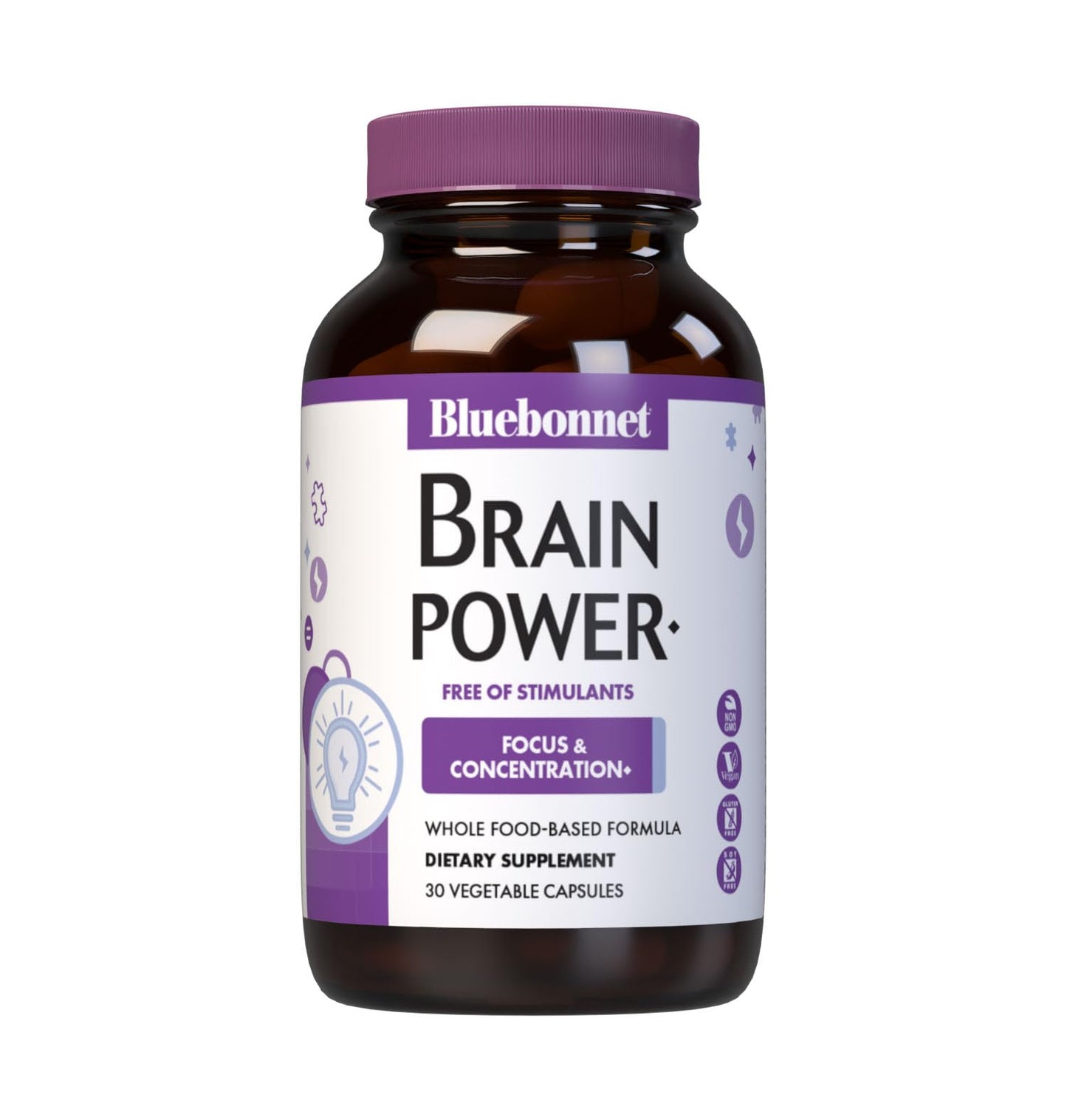 BlueBonnet BrainPower Whole Food-Based Nootropic Blend 30 Capsules