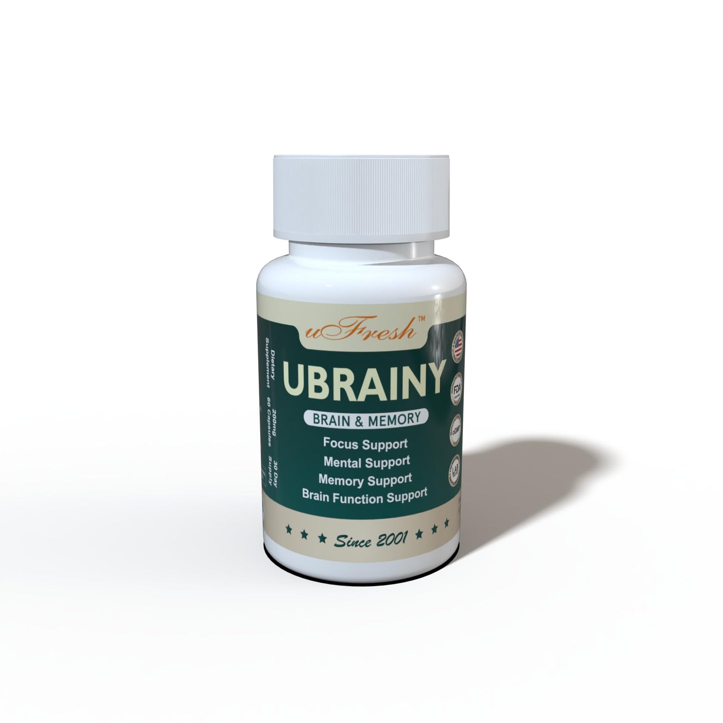 uFresh Ubrainy Brain and Memory Support Capsules, 10 Bottles