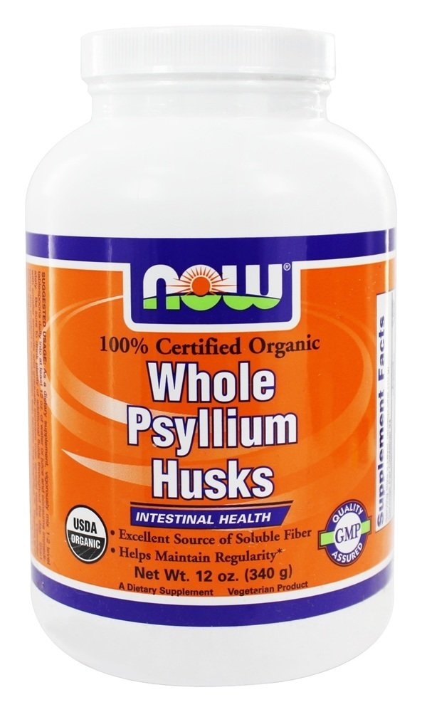 NOW Foods Certified Organic Whole Psyllium Husk Powder, 12 oz
