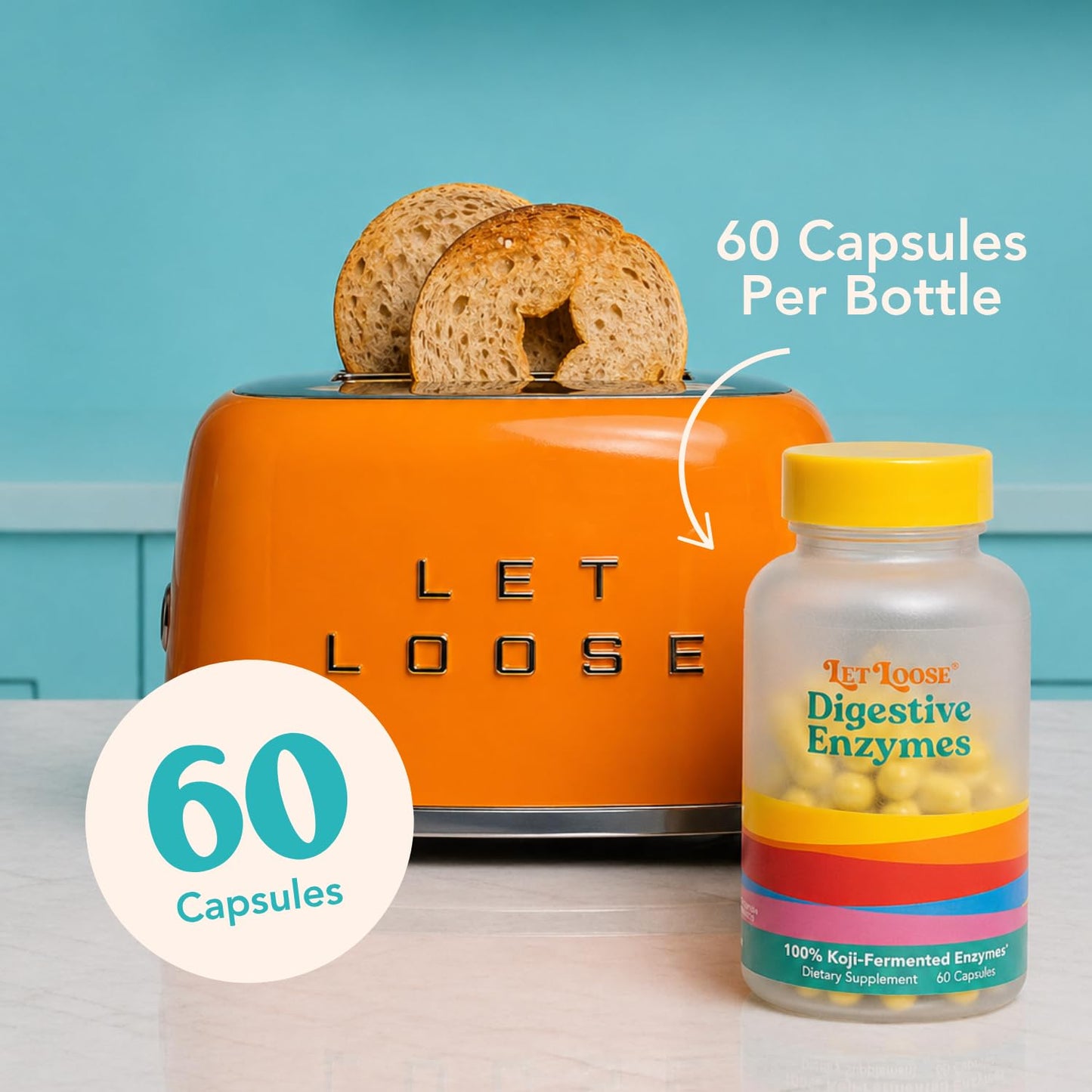 Let Loose Koji Digestive Enzymes 60 Capsules