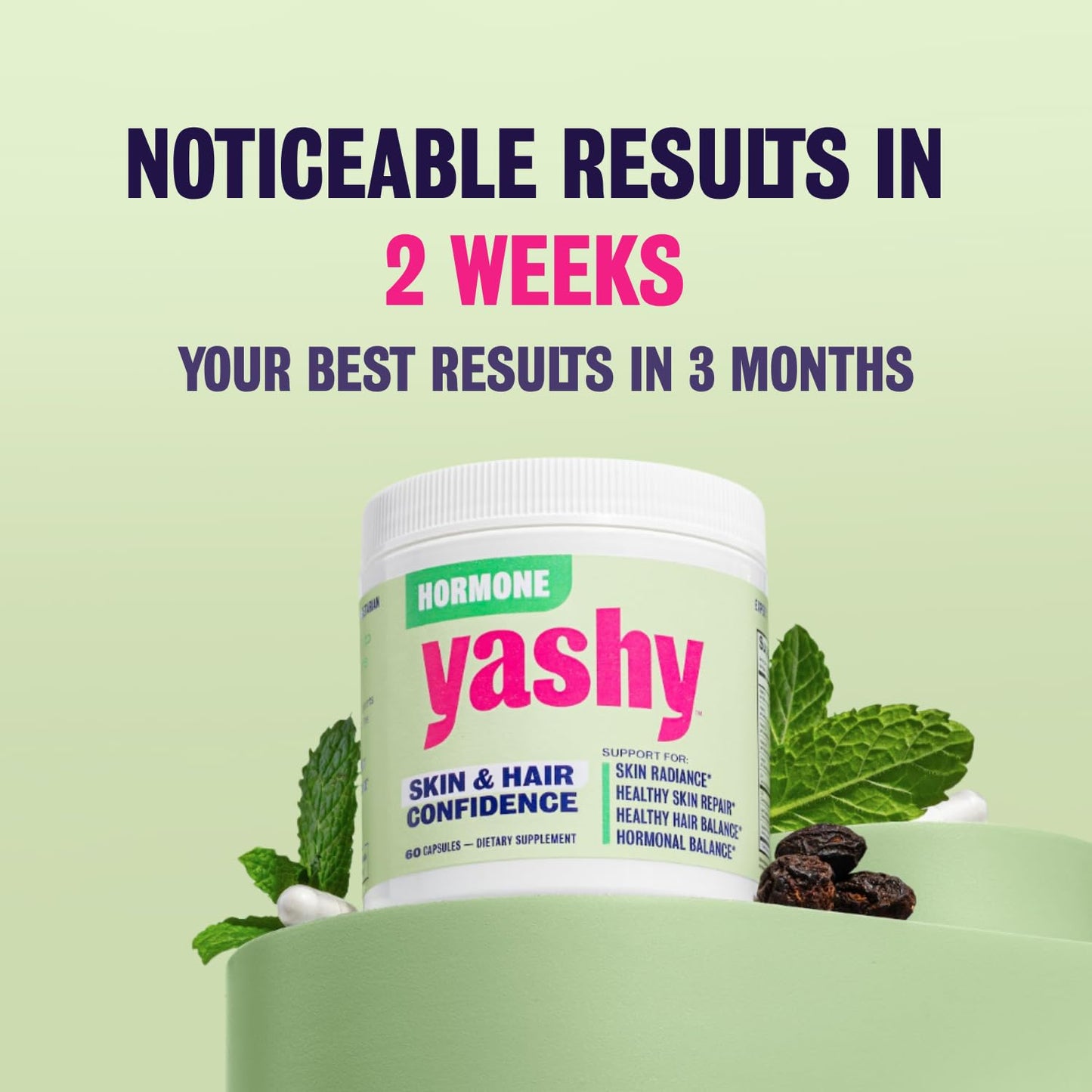 YASHY Hormone Skin & Hair Confidence Capsules, 60 Count
