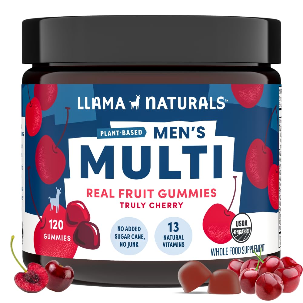 Llama Naturals Multivitamin for Men Real Fruit Gummies 120 Count