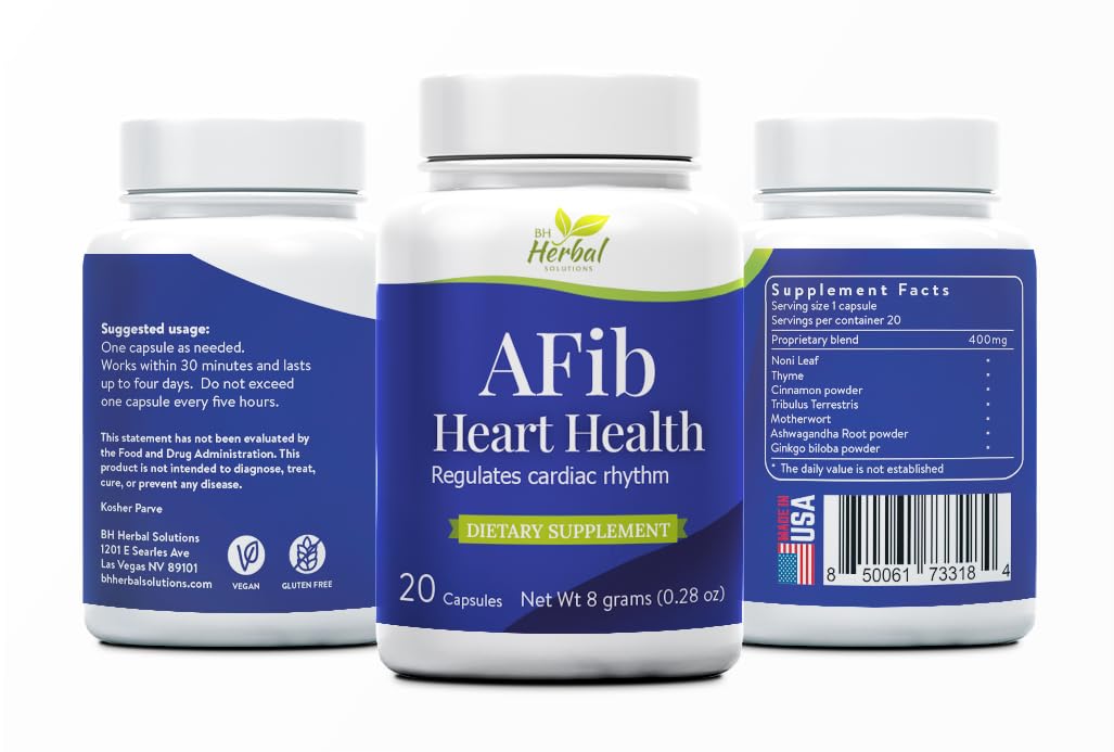 BH Herbal Solutions AFib Heart Health Capsules 20 Count