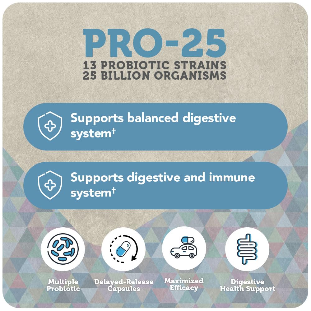 Vitamin Bounty Pro-25 Probiotics for Women & Men - 25 Billion CFU - Probiotic Prebiotic for Digestive Health & Gut Support with Lactobacillus Acidophilus, Bifidobacterium Probiotic - 30 Veg Capsules