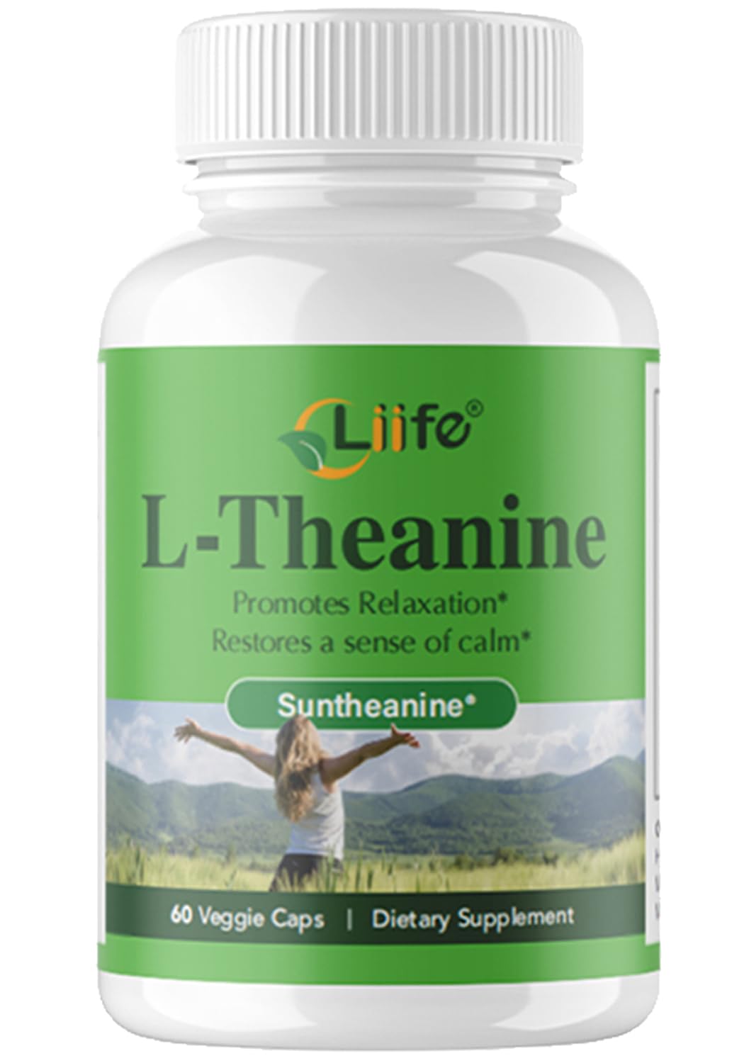 LIIFE L-Theanine (Suntheanine®) with GABA, Magnesium & Black Pepper – 60 Veggie Capsules