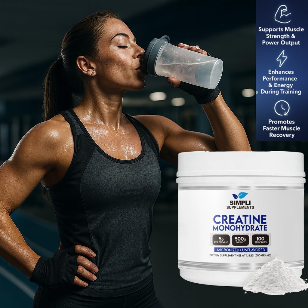 Simpli Supplements Pure Creatine Monohydrate Powder 17.6 oz