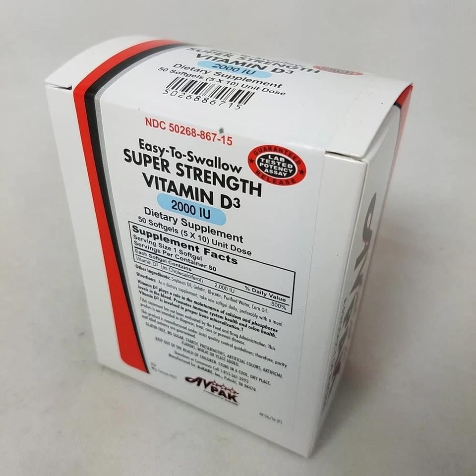 Avpak Vitamin D3 (Cholecalciferol) 2000IU Tablets 50