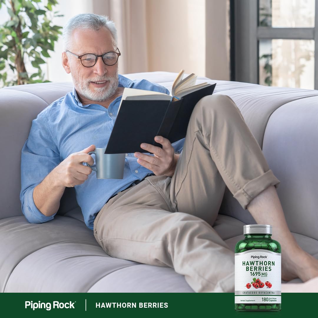 Piping Rock Hawthorn Berry Supplement Capsule, 180 Capsules