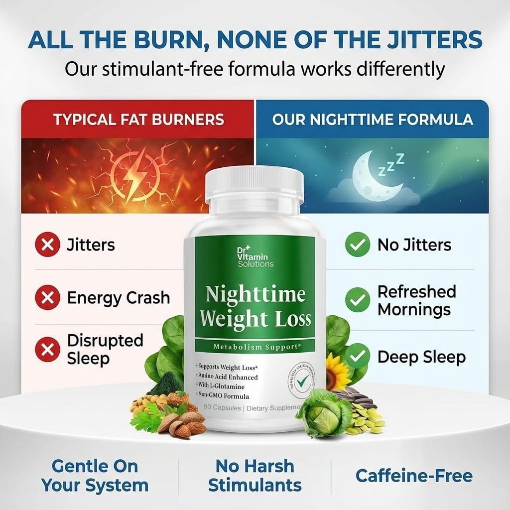 DR VITAMIN SOLUTIONS Nighttime Fat Burner for Women & Men, 90 Capsules