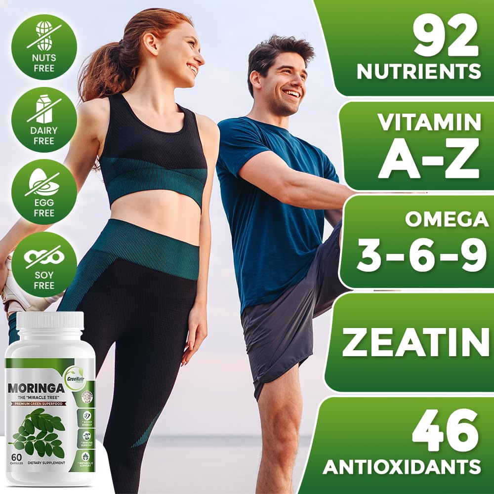 GreeNatr Pure Moringa Oleifera Leaf Extract Capsules 180 Capsules