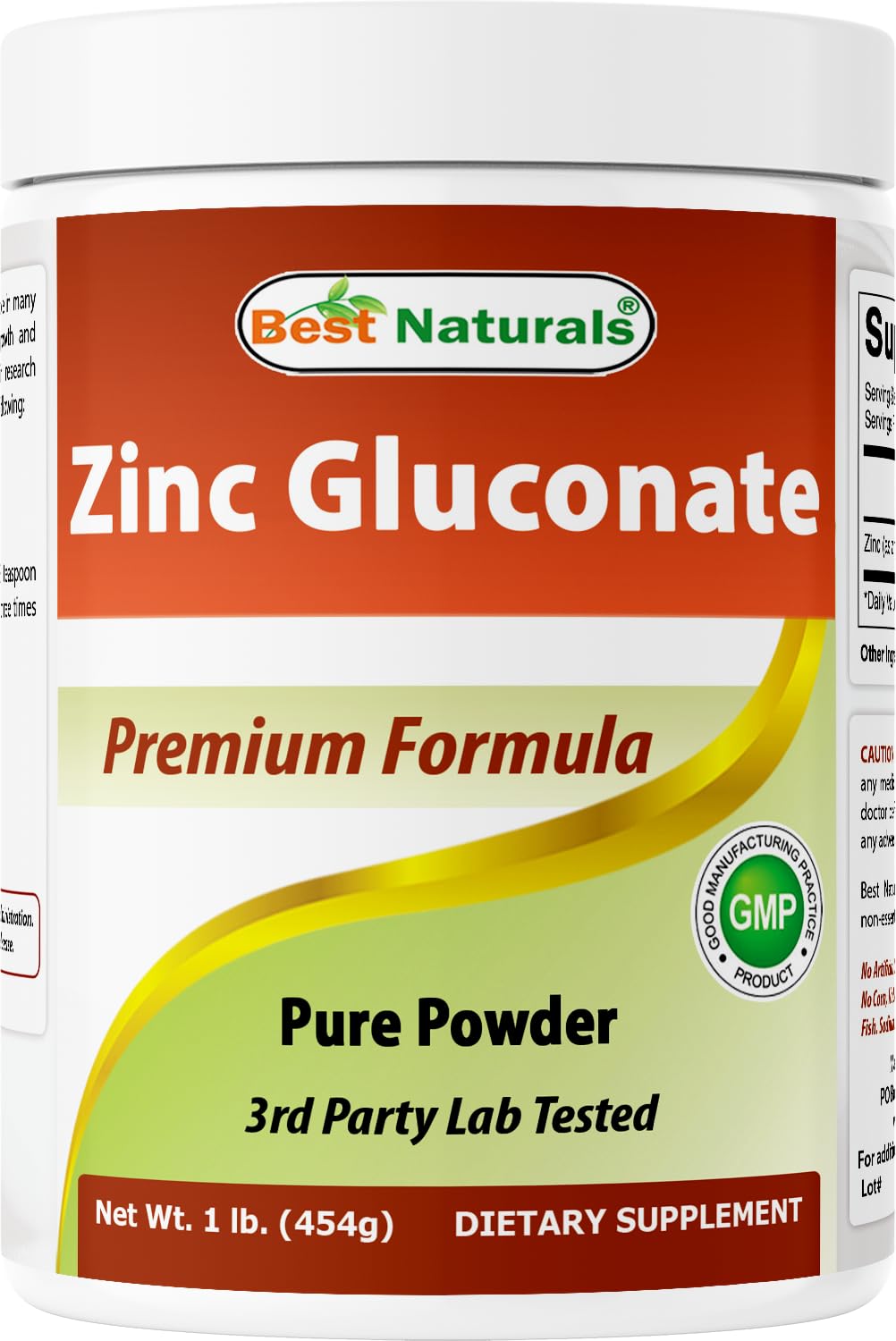 Best Naturals Zinc Gluconate Pure Powder 16 Ounce