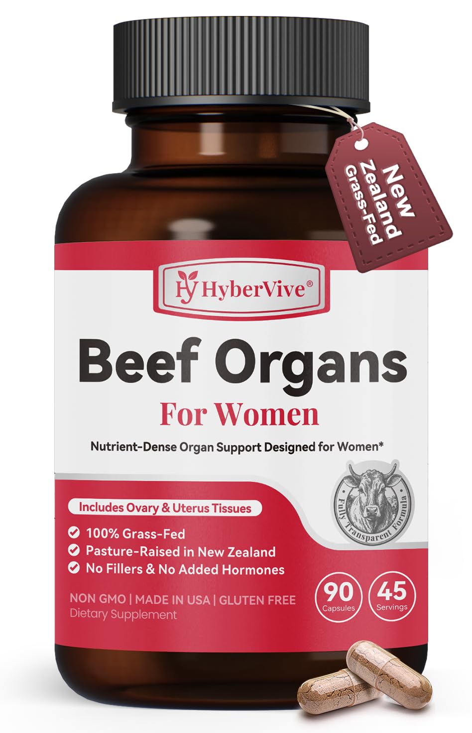 HyberVive Beef Liver Capsules, 90 Capsules