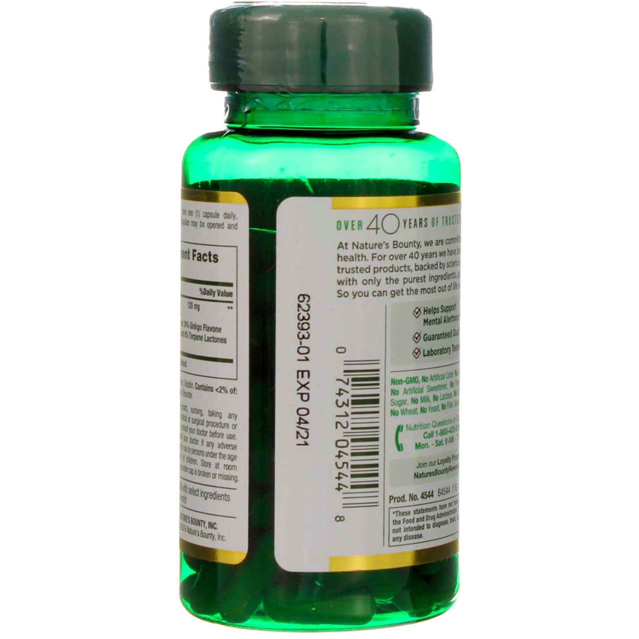 Nature's Bounty Ginkgo Biloba 120 mg Capsule 300 Count