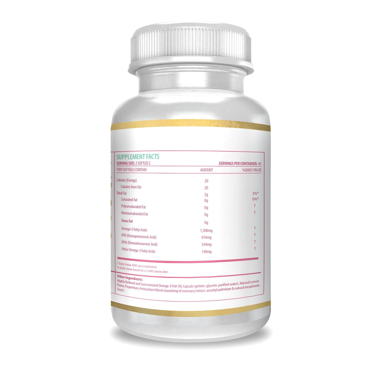 ACTIF Complete Prenatal DHA with 1500mg Omega-3, 100% Natural, Organic DHA, EPA – Non-GMO Softgels, 90 Count