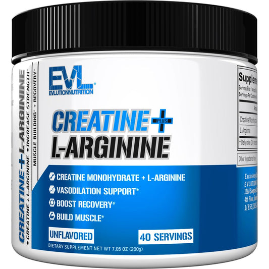Evlution Creatine + L-Arginine Powder, 7.05 Ounce